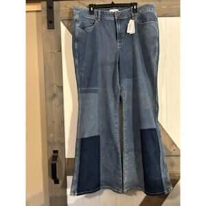 Lane Bryant Body Icon Curvy Fit High Rise Flare Denim Jeans Blue New Size 22